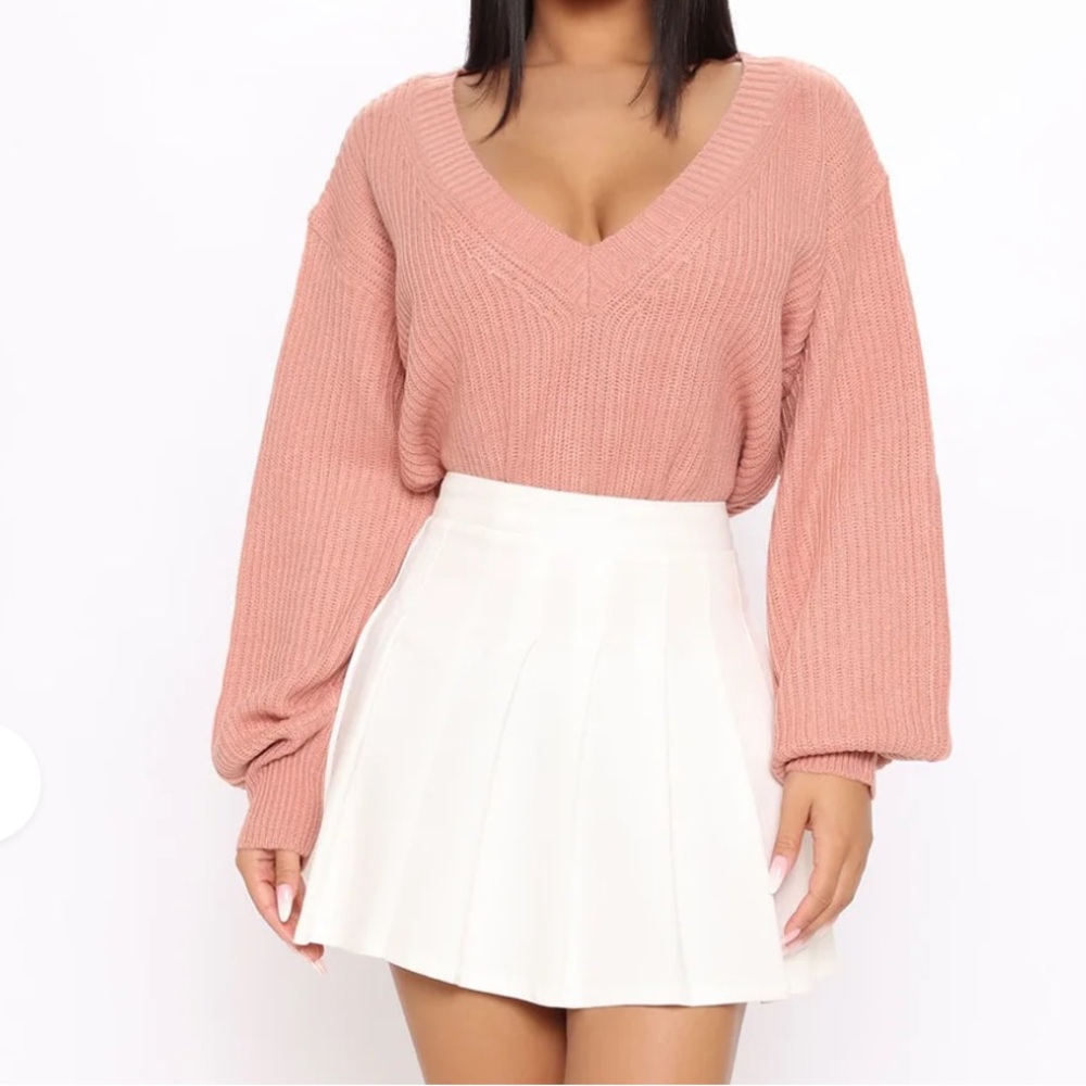 cozy knit mauve pink sweater 🩷